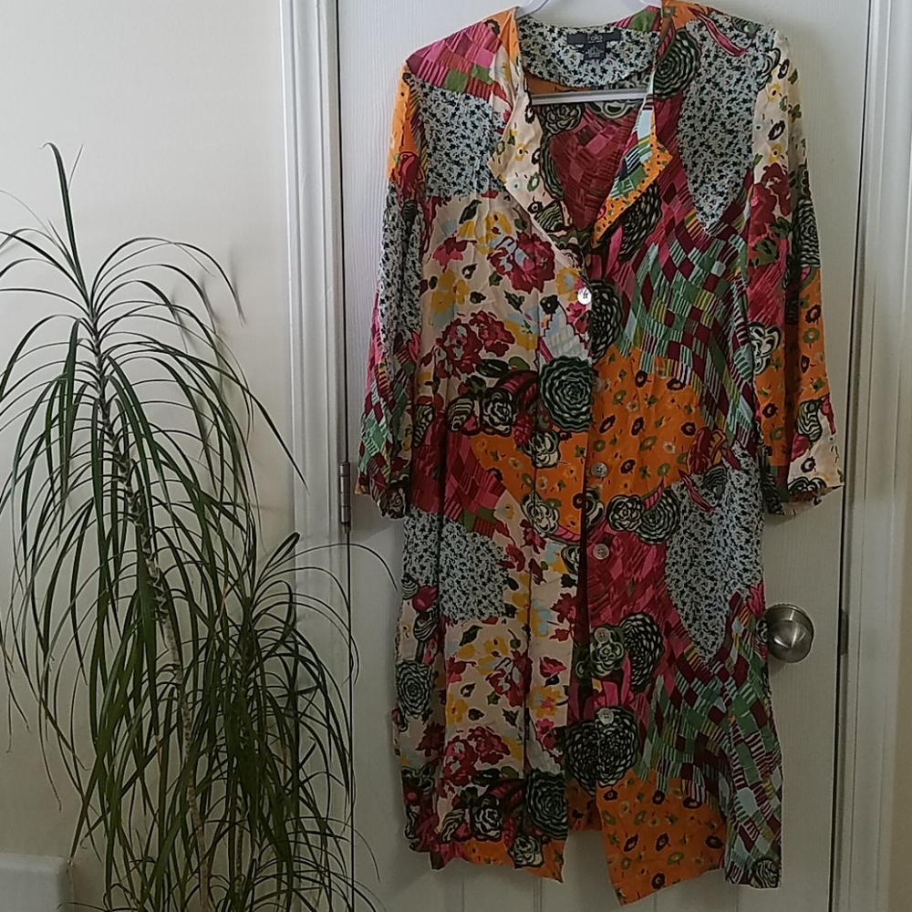 Folio Silk Button Front Blouse